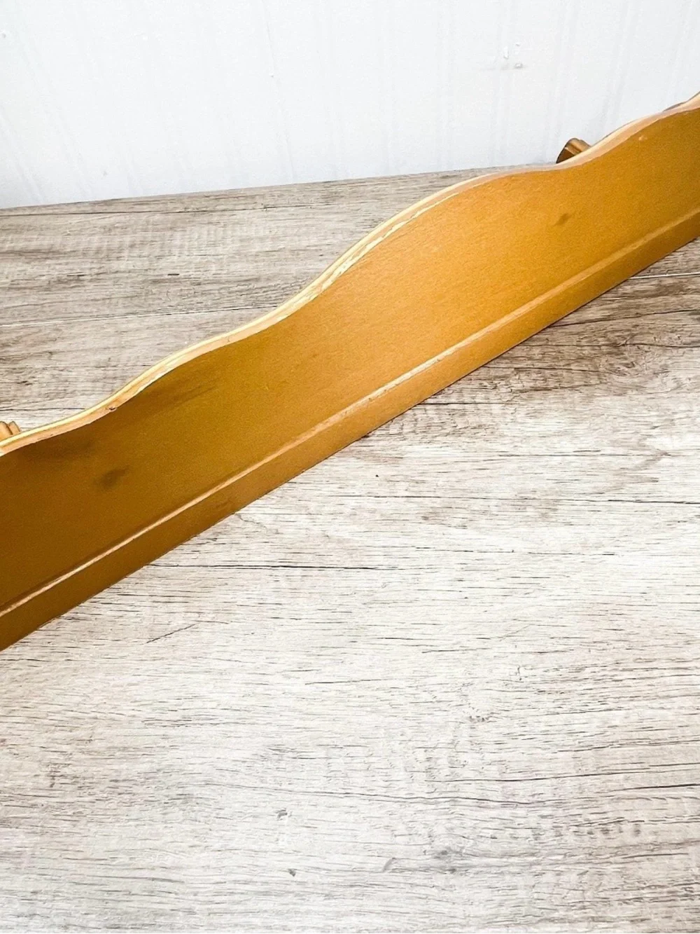 VTG Wood Gold Decorative Wall Plate Display Shelf